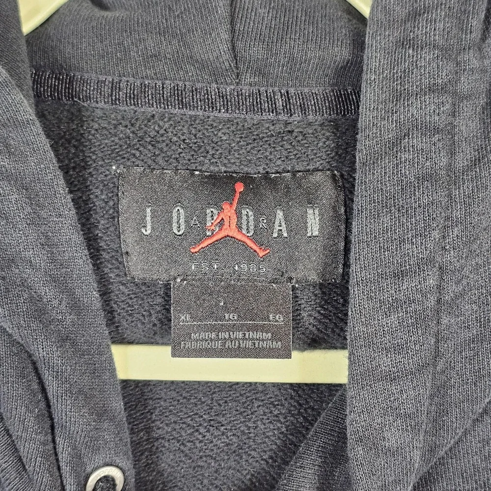 Jordan Hoodie Mens XL Black Fleece Pullover Sweatshirt Jumpman Flight Logo Patch